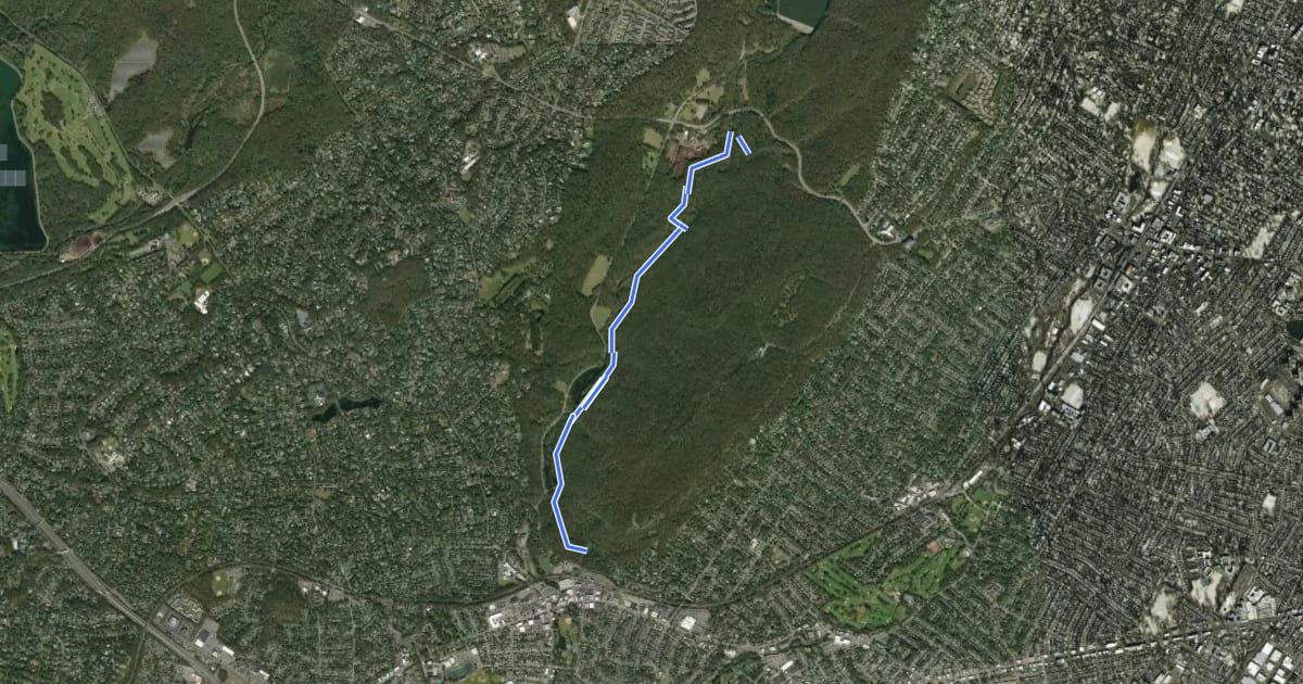 Маршрут Rahway Trail на спутниковом снимке