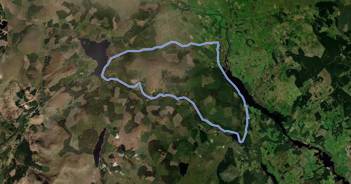 Маршрут Raiders' Road Cycle Route на спутниковом снимке