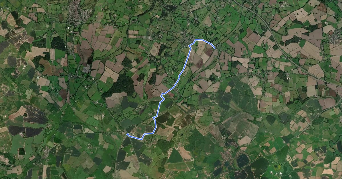 Маршрут Rail Trail: Bearley > Claverdon на спутниковом снимке