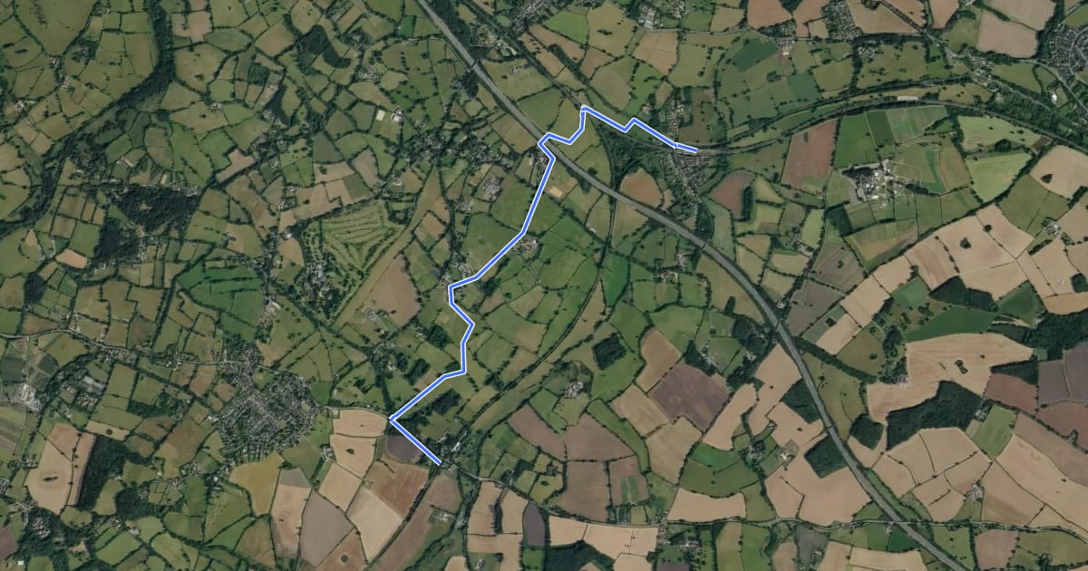 Маршрут Rail Trail: Claverdon > Hatton на спутниковом снимке