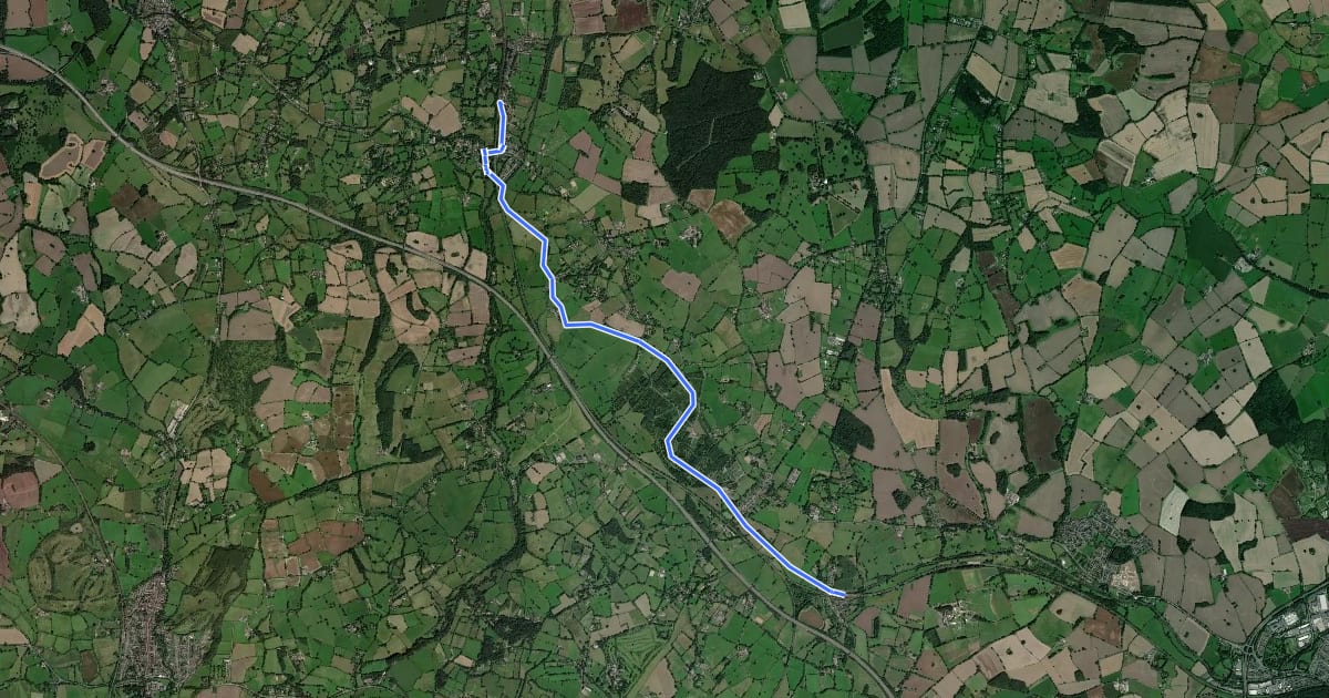 Маршрут Rail Trail: Hatton > Lapworth на спутниковом снимке