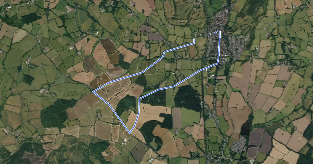 Маршрут Rail Trail: Henley-in-Arden Circular на спутниковом снимке