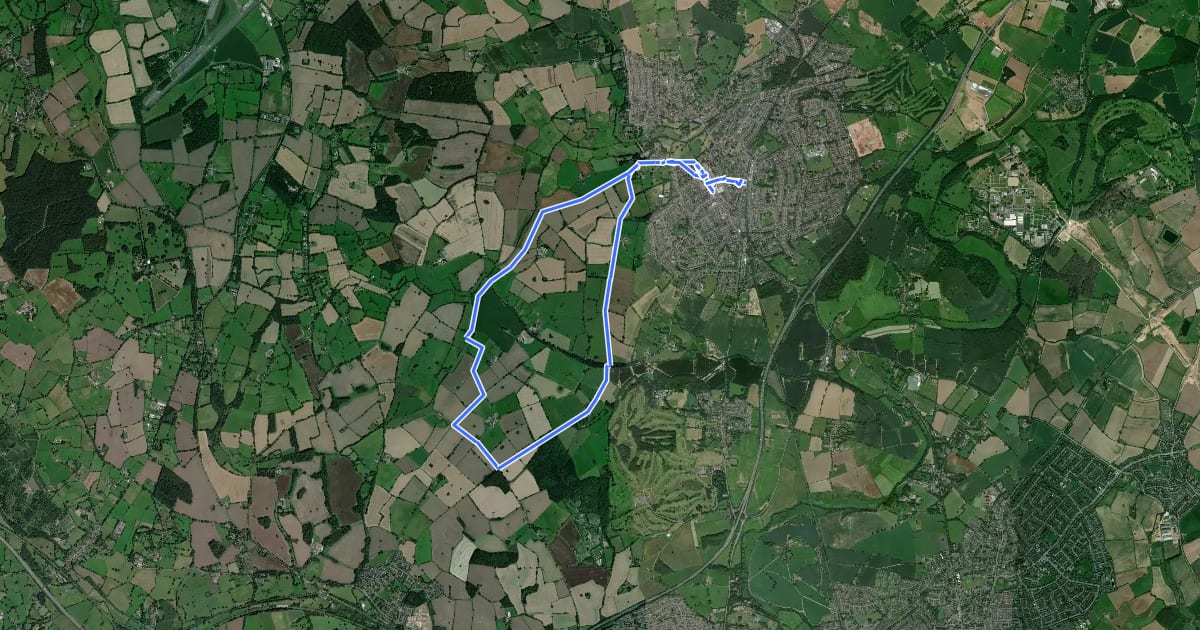 Маршрут Rail Trail: Kenilworth Circular на спутниковом снимке