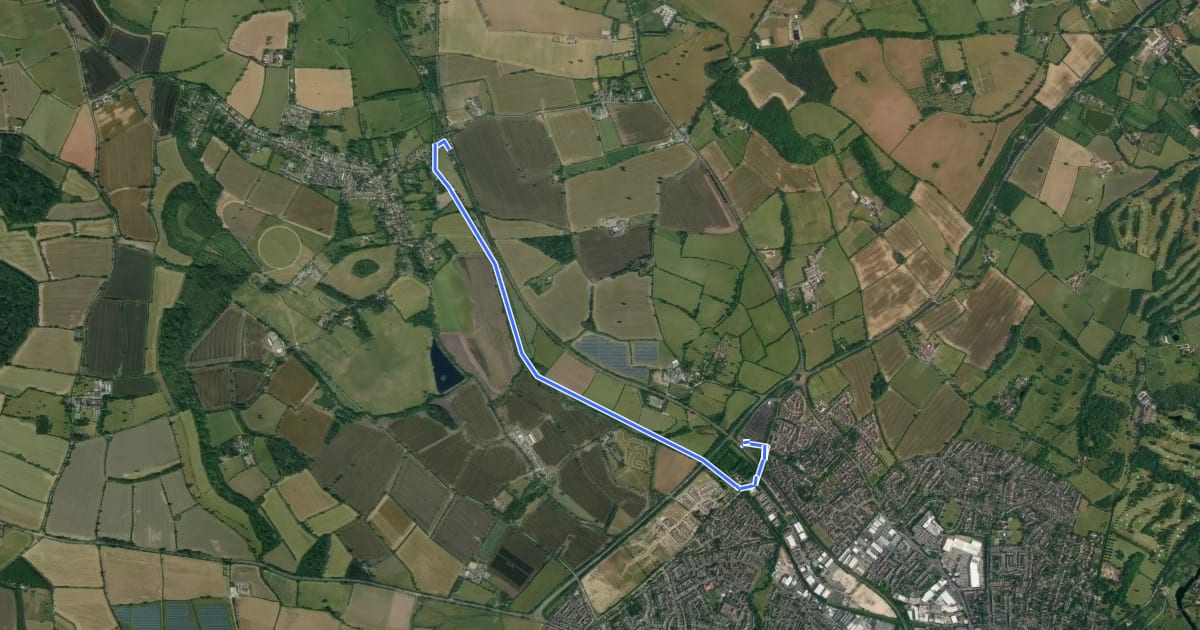 Маршрут Rail Trail: Stratford-upon-Avon Parkway > Wilmcote на спутниковом снимке