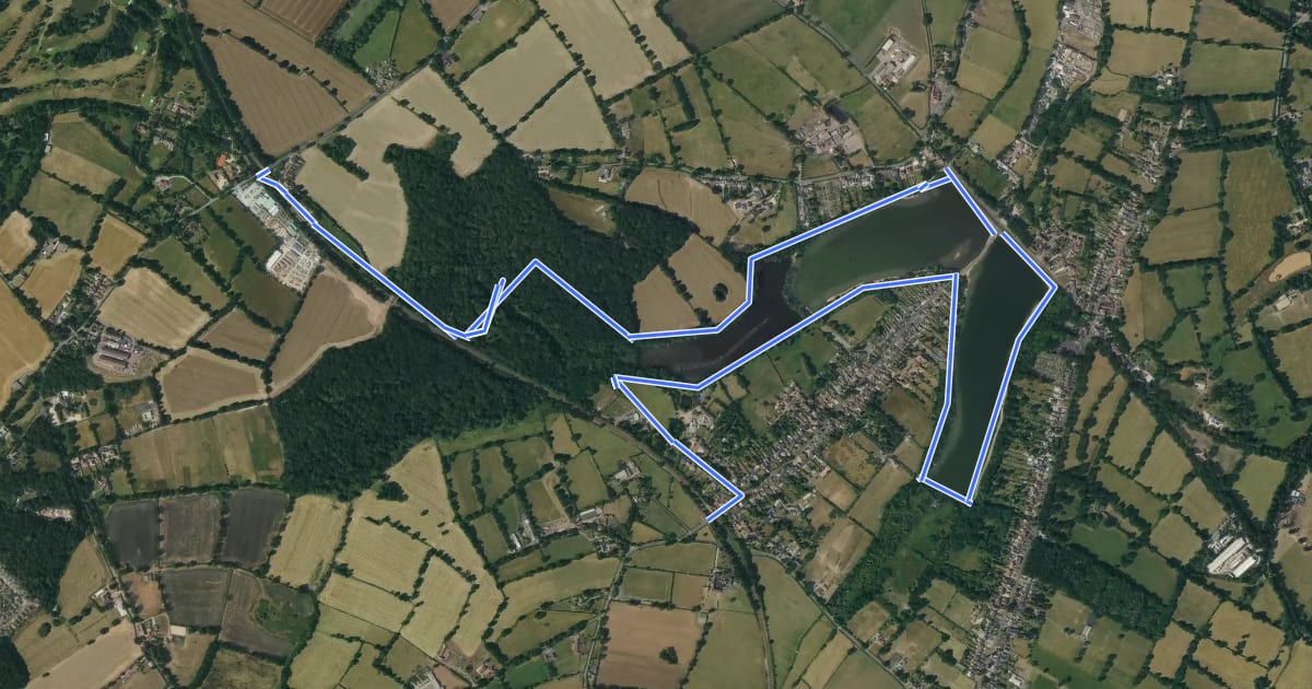 Маршрут Rail Trail: The Lakes > Earlswood на спутниковом снимке