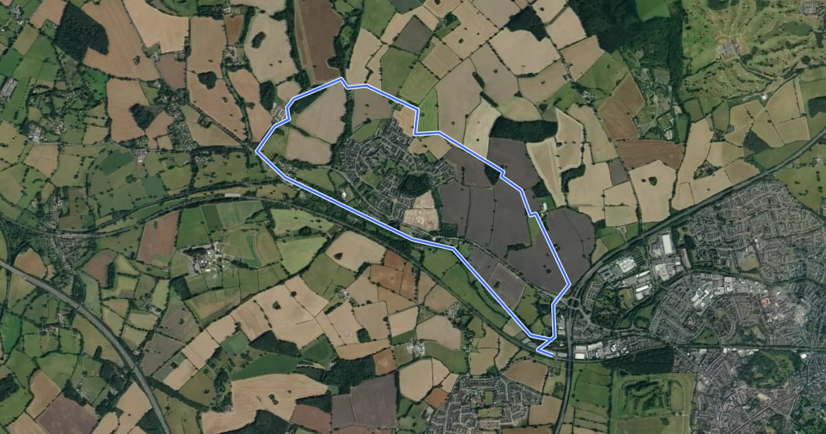 Маршрут Rail Trail: Warwick Parkway Circular via Hatton на спутниковом снимке