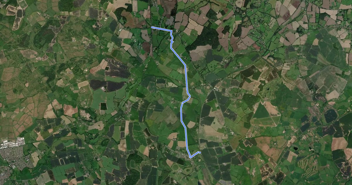 Маршрут Rail Trail: Wootton Wawen > Wilmcote на спутниковом снимке