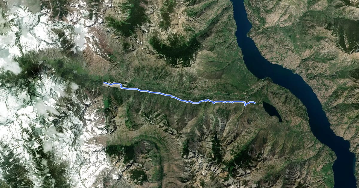 Маршрут Railroad Creek Trail на спутниковом снимке