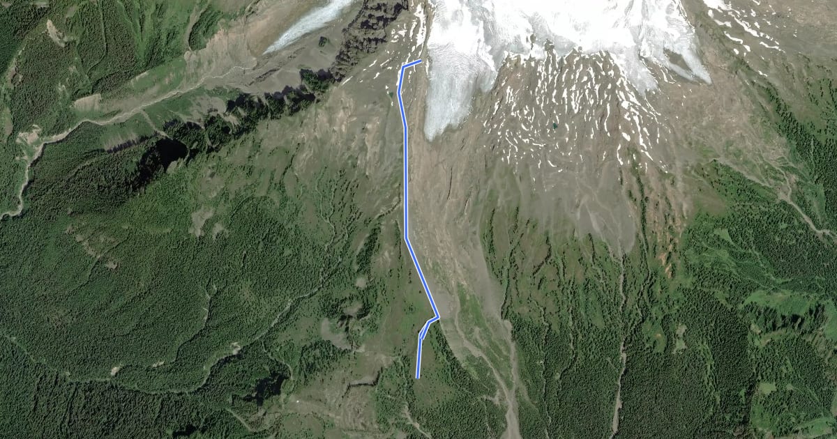 Маршрут Railroad Grade Trail на спутниковом снимке