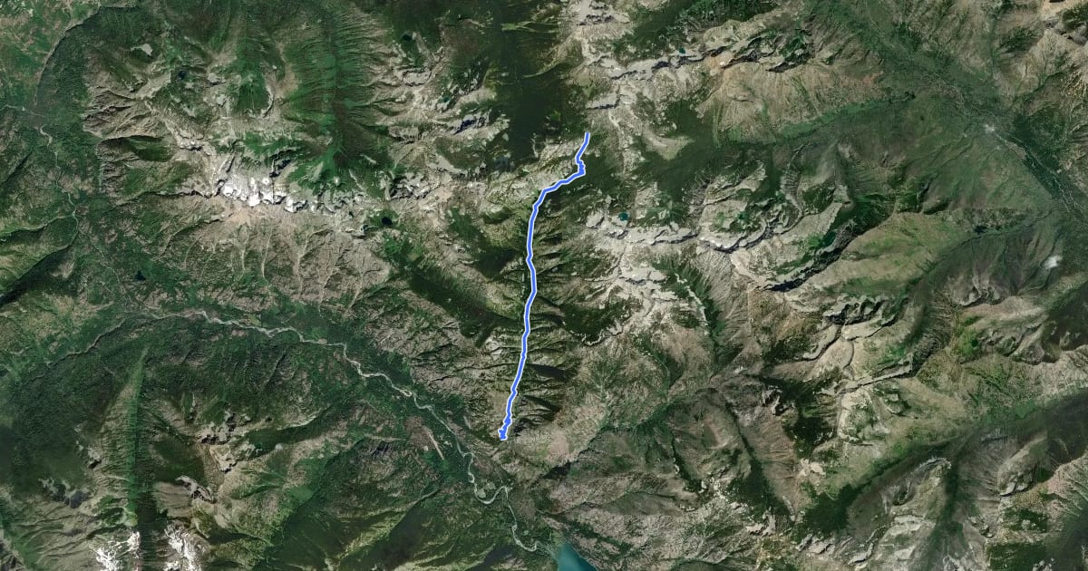 Маршрут Rainbow Creek Trail на спутниковом снимке