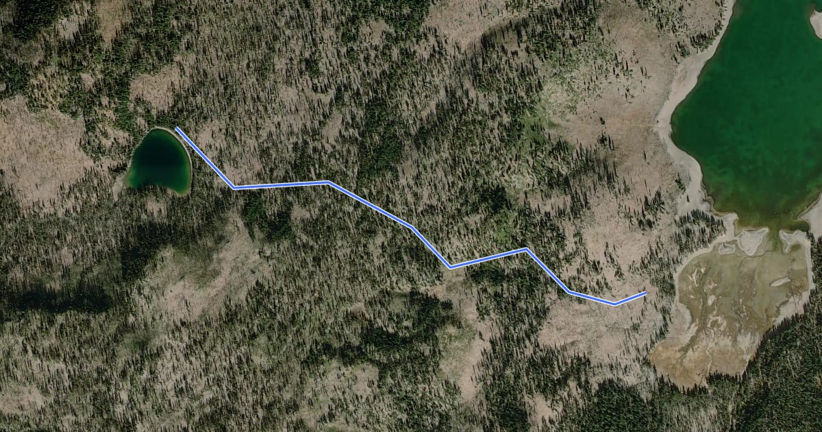 Маршрут Rainbow Lake Trail на спутниковом снимке