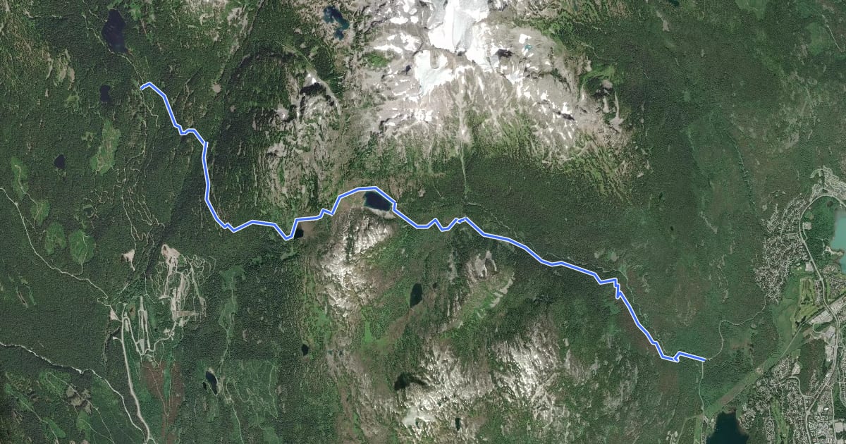 Маршрут Rainbow Madeley Trail на спутниковом снимке