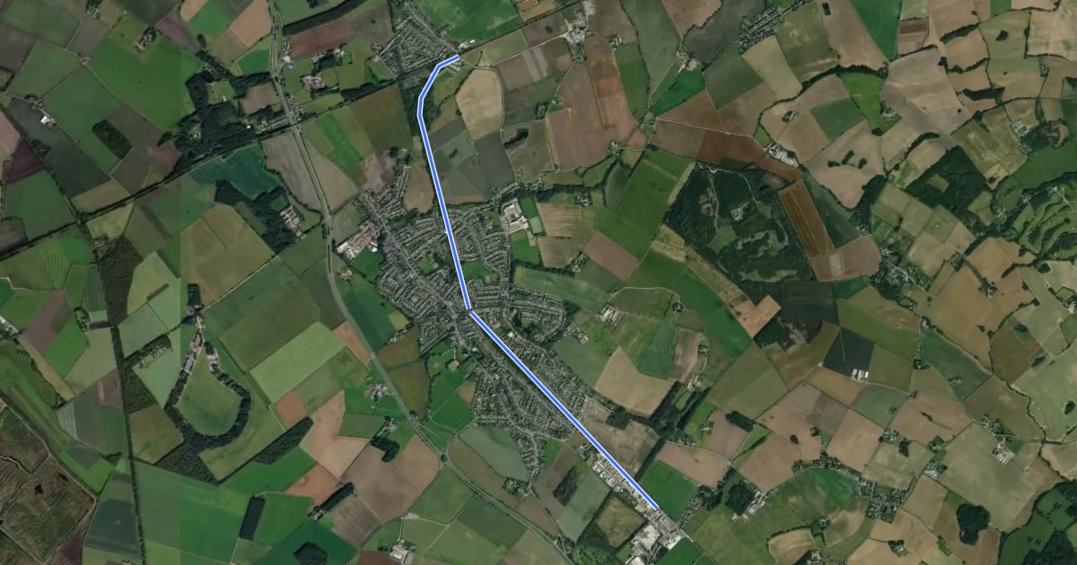 Маршрут Rainford Linear Park на спутниковом снимке