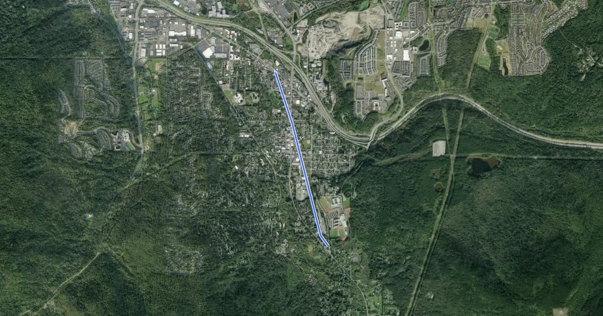 Маршрут Rainier Trail на спутниковом снимке