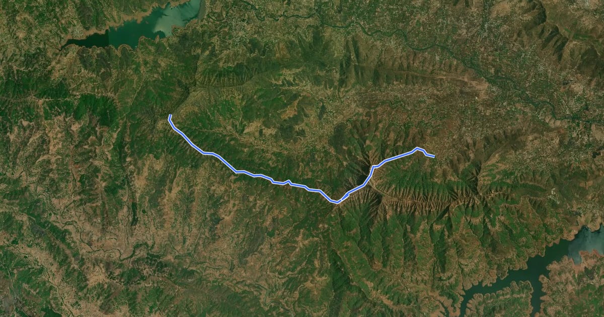 Маршрут Rajgad to Torna на спутниковом снимке