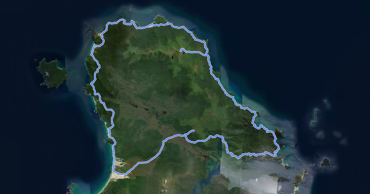 Маршрут Rakiura - north west circuit на спутниковом снимке