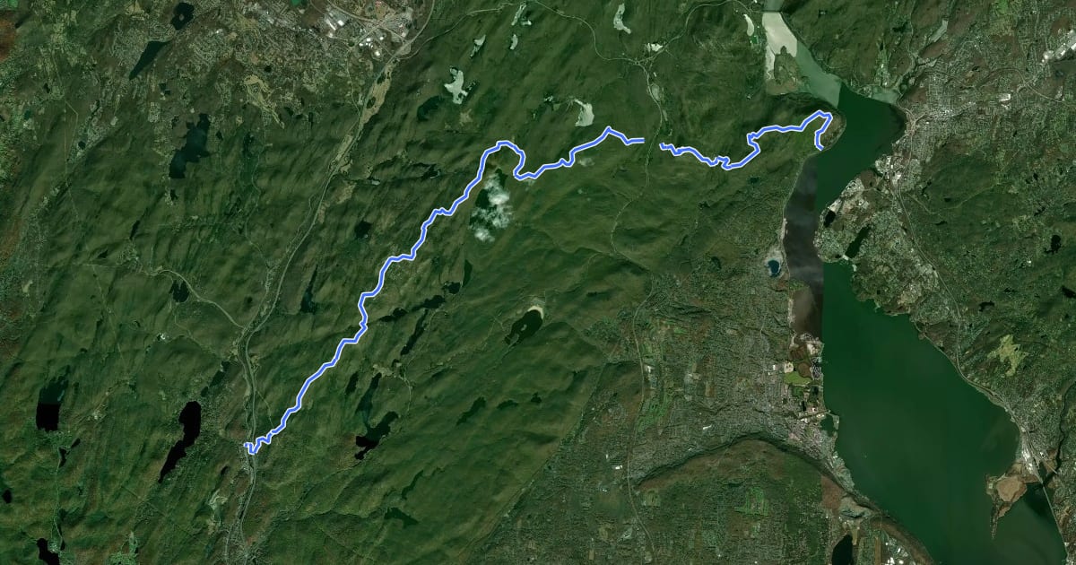 Маршрут Ramapo Dunderberg Trail на спутниковом снимке