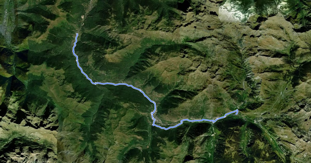 Маршрут Ramat de Camins. Etapa 11 : Salardú => Bossòst на спутниковом снимке
