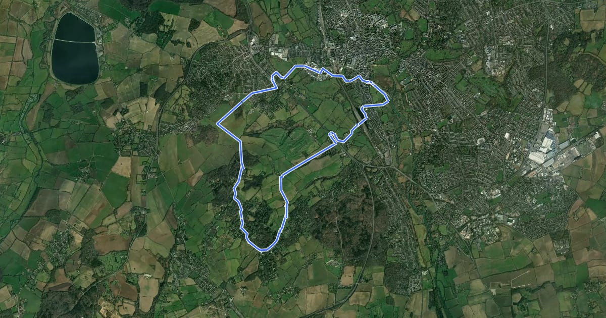 Маршрут Ramblers Jubilee Circular Walk на спутниковом снимке