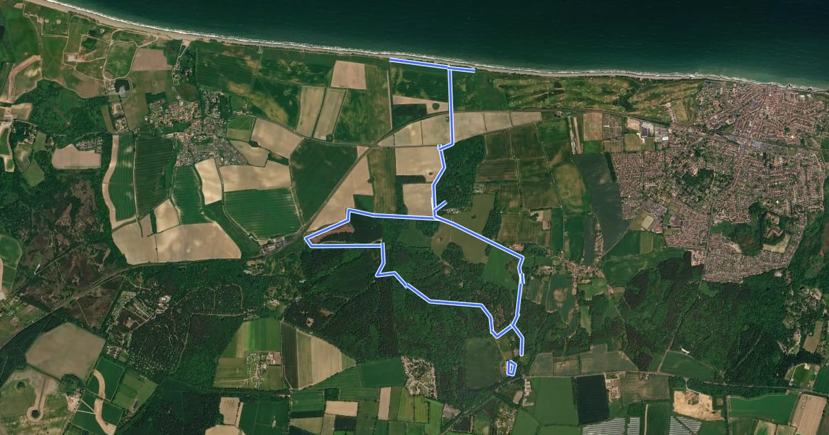 Маршрут Ramblers Route, Sheringham Park на спутниковом снимке