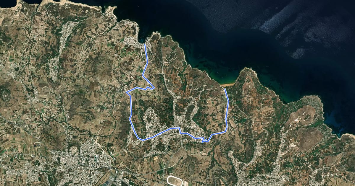 Маршрут Ramla Walk на спутниковом снимке