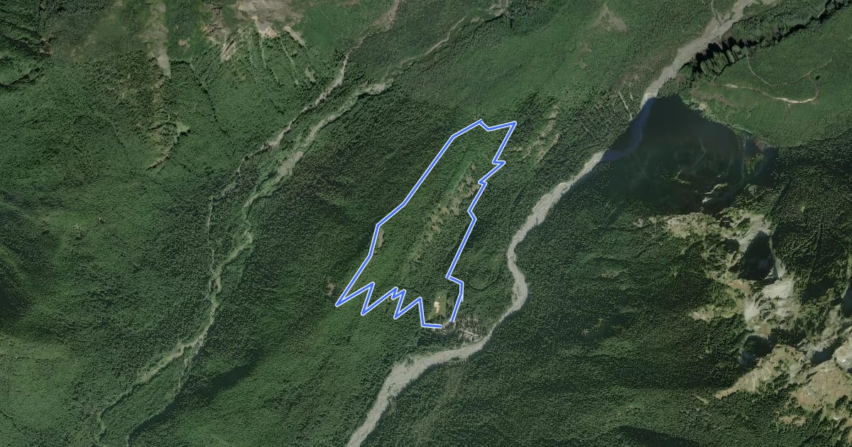 Маршрут Rampart Ridge Trail на спутниковом снимке