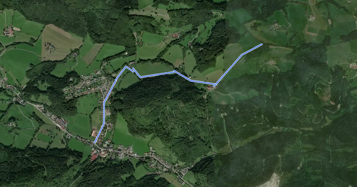 Маршрут Ramsau - Araburg (Anschluß an Hainfeld - Araburg) на спутниковом снимке