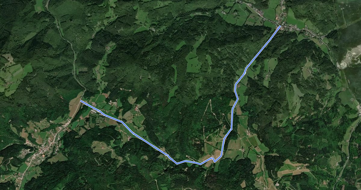 Маршрут Ramsau - Kruckensattel - Salzabad на спутниковом снимке