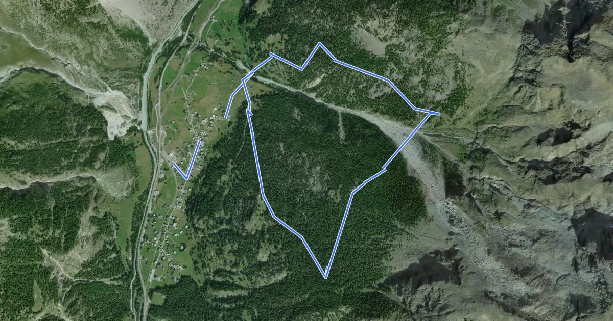 Маршрут Randa Hängebrückenweg на спутниковом снимке