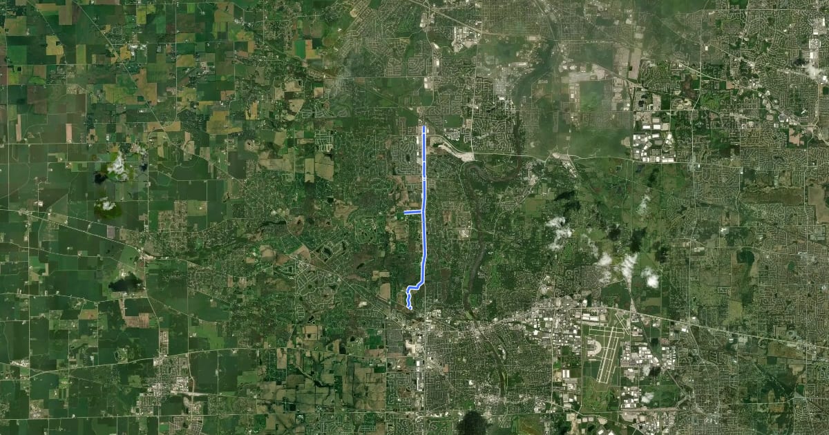 Маршрут Randall Road Trail на спутниковом снимке