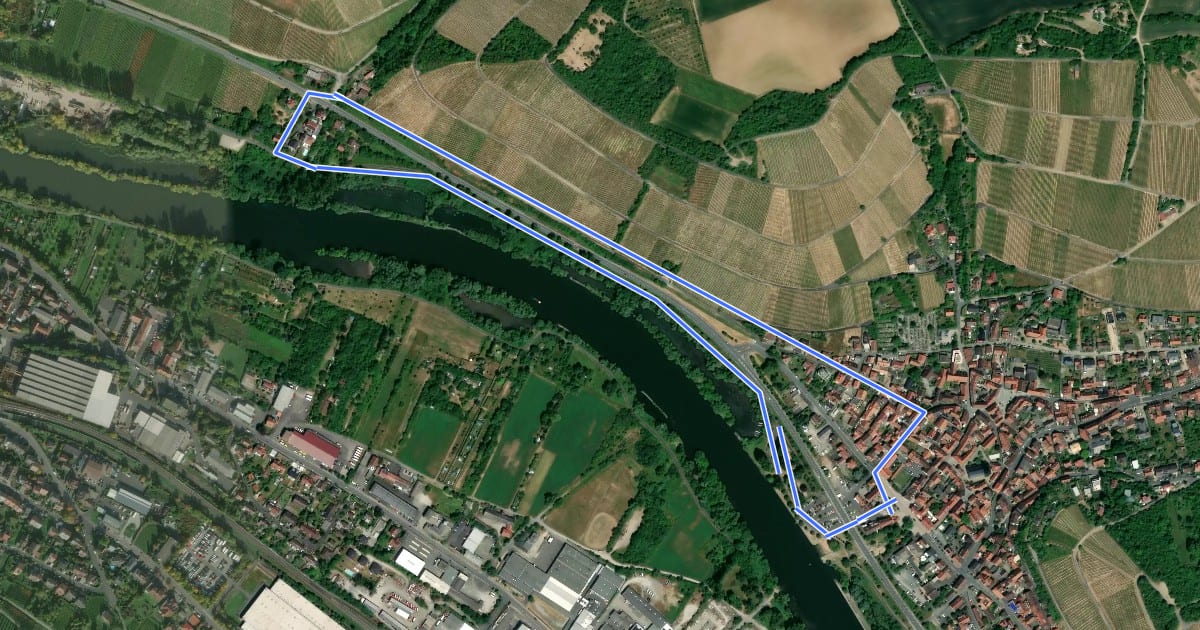 Маршрут Randersacker R5 Fischerweg на спутниковом снимке
