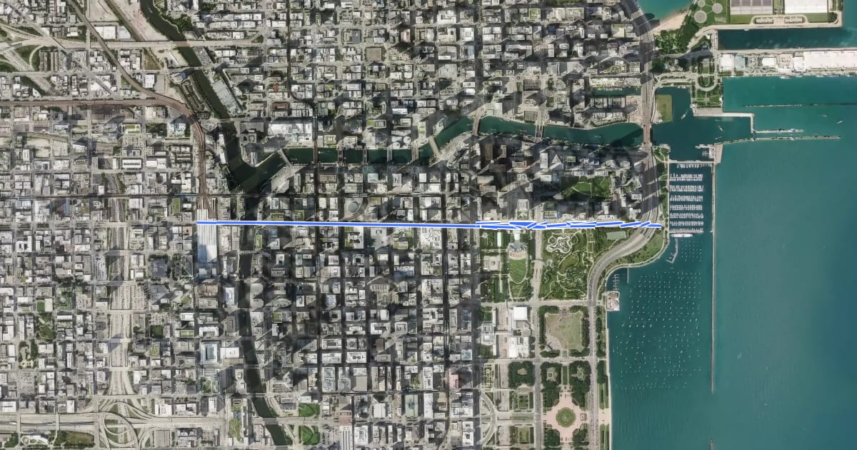Маршрут Randolph Street на спутниковом снимке
