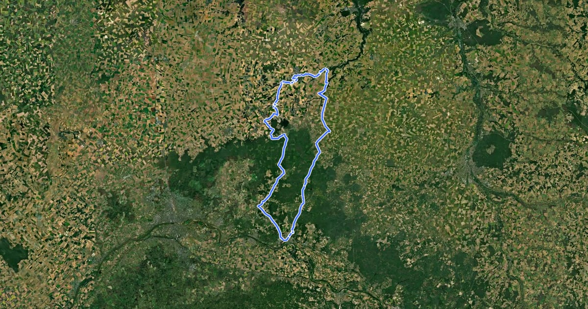 Маршрут Randonnée de la mémoire - circuit 1 - Châteauneuf-sur-Loire - Pithiviers на спутниковом снимке