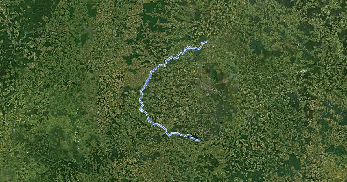 Маршрут Rangau-Randweg на спутниковом снимке