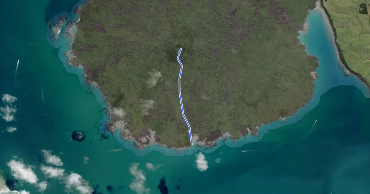Маршрут Rangitoto Summit Walk на спутниковом снимке
