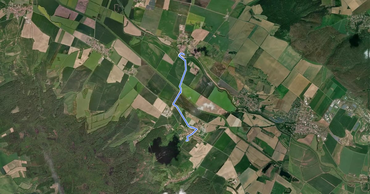 Маршрут Rankeradweg (K14) на спутниковом снимке