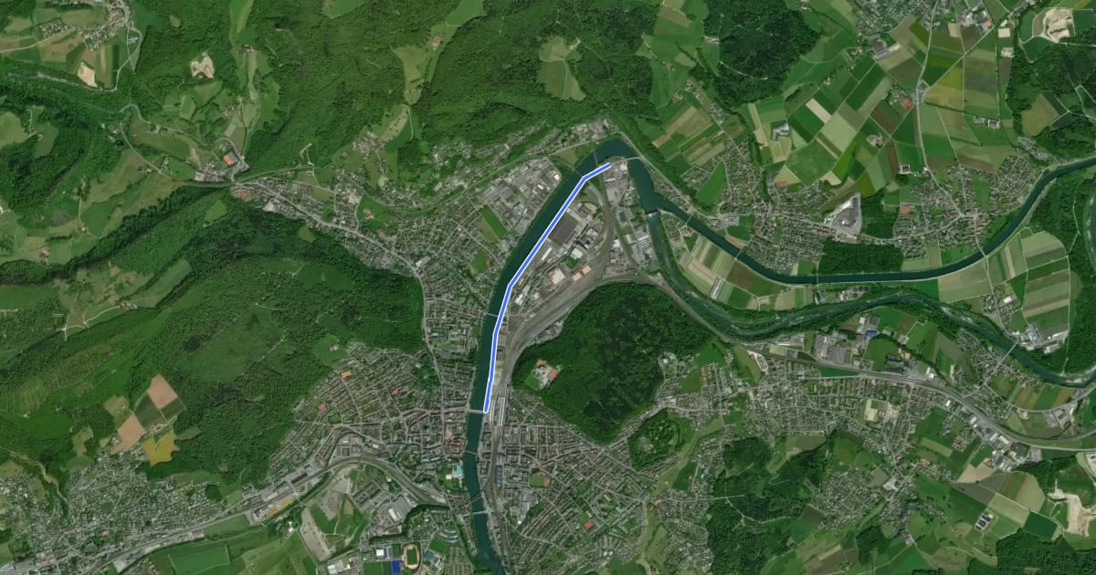 Маршрут Rankwog - Olten Bhf на спутниковом снимке