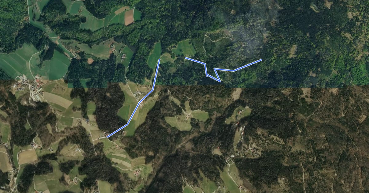 Маршрут Rannach Reitweg: GH Höchwirt-Am Fusse der Kogel на спутниковом снимке