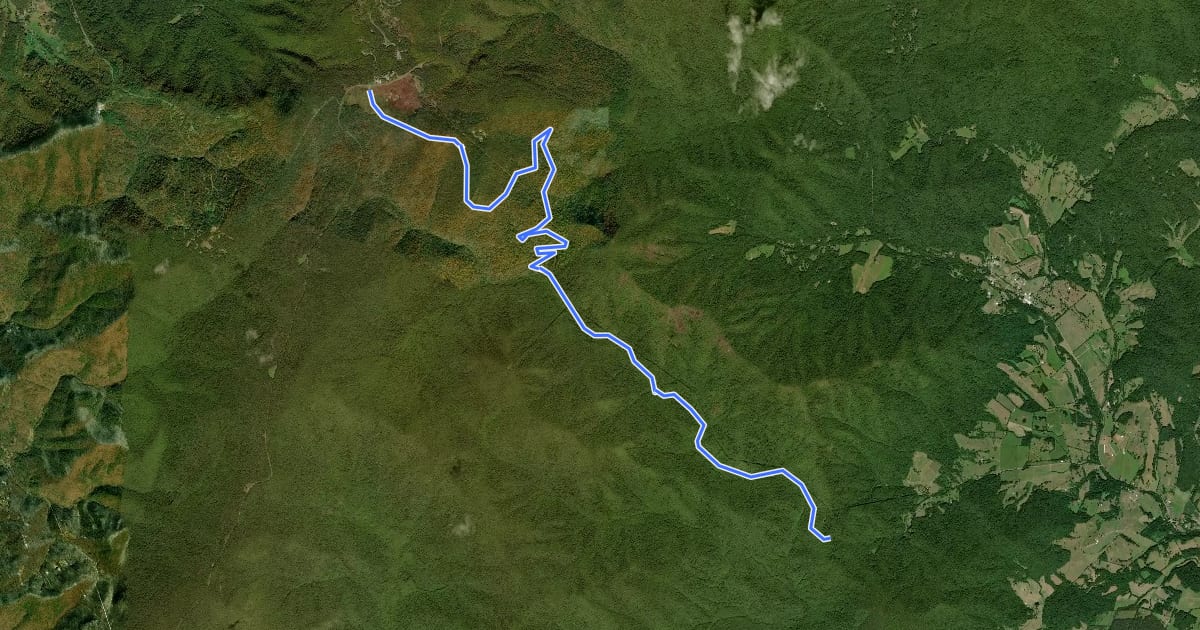 Маршрут Rapidan Fire Road на спутниковом снимке