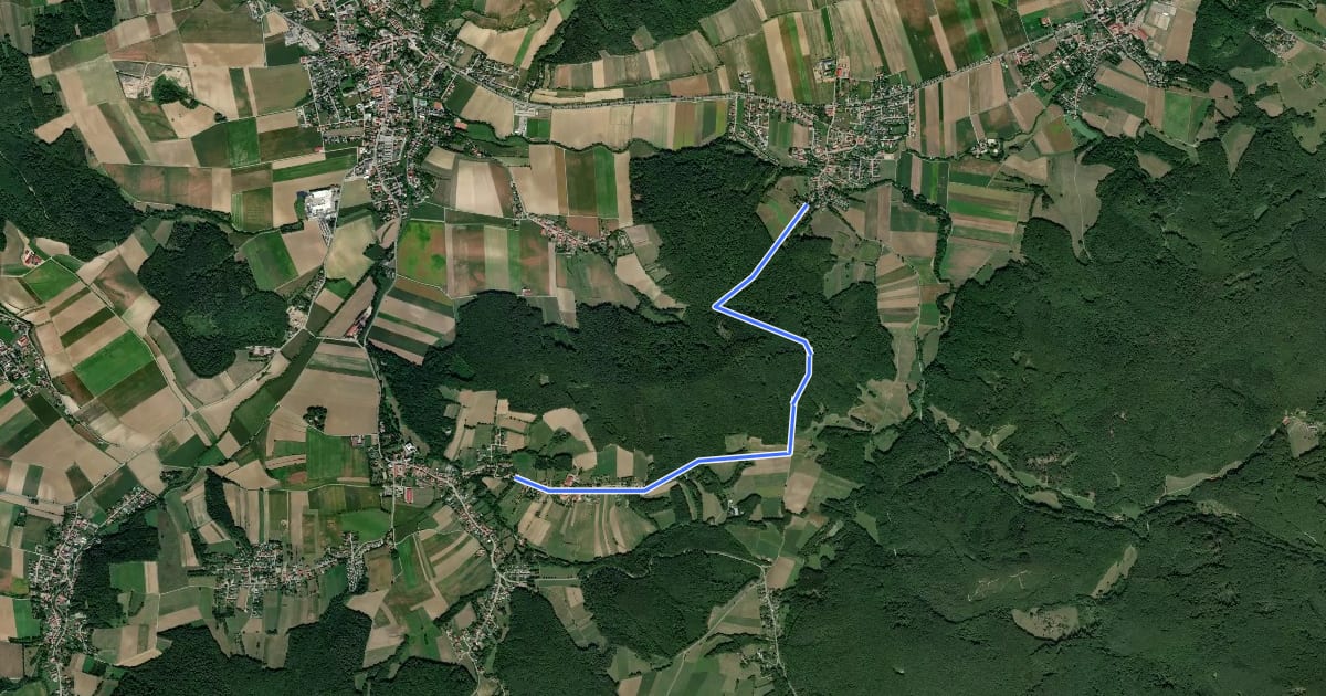 Маршрут Rappoltenkirchen - Elsbach на спутниковом снимке