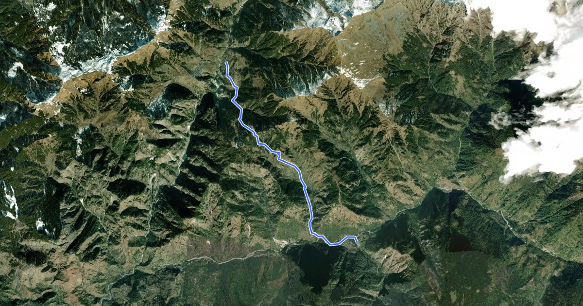 Маршрут Rasol Pass на спутниковом снимке