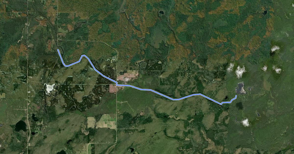 Маршрут Rat River Recreation Trail на спутниковом снимке