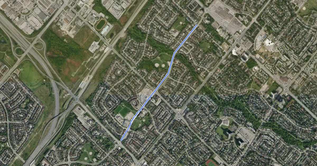Маршрут Rathburn Trail на спутниковом снимке