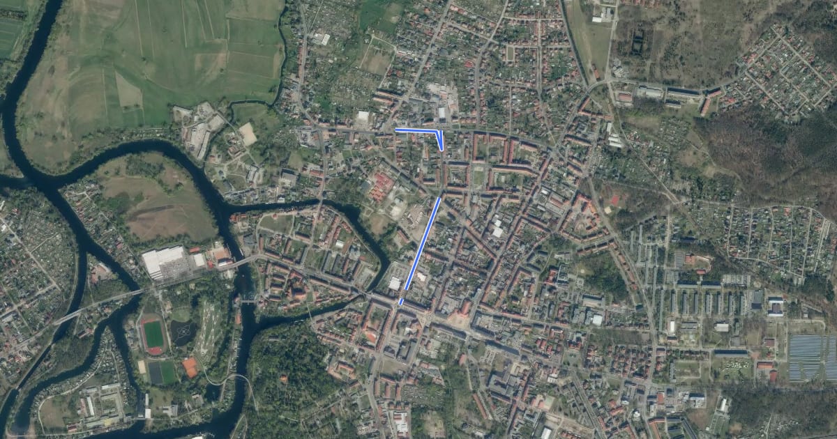 Маршрут Rathenow (50) - Rathenow (56) на спутниковом снимке