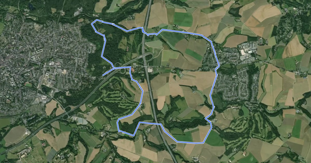 Маршрут Ratingen Aue Rundweg A1 на спутниковом снимке