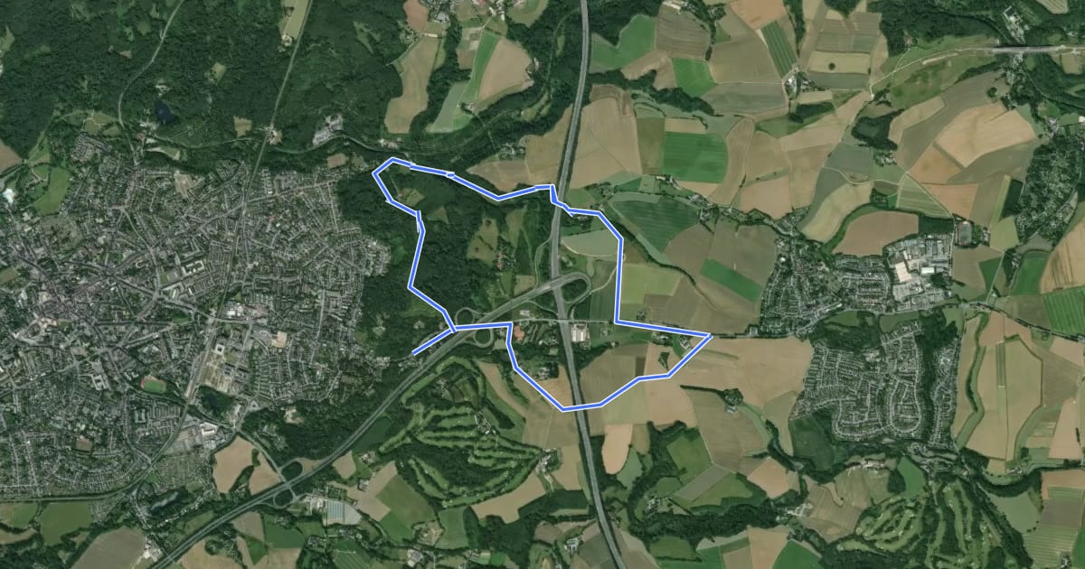 Маршрут Ratingen Aue Rundweg A2 на спутниковом снимке