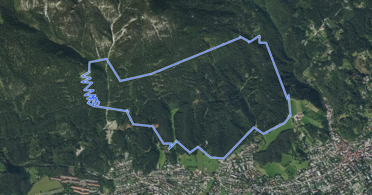 Маршрут Rauschbrunnen-Runde на спутниковом снимке