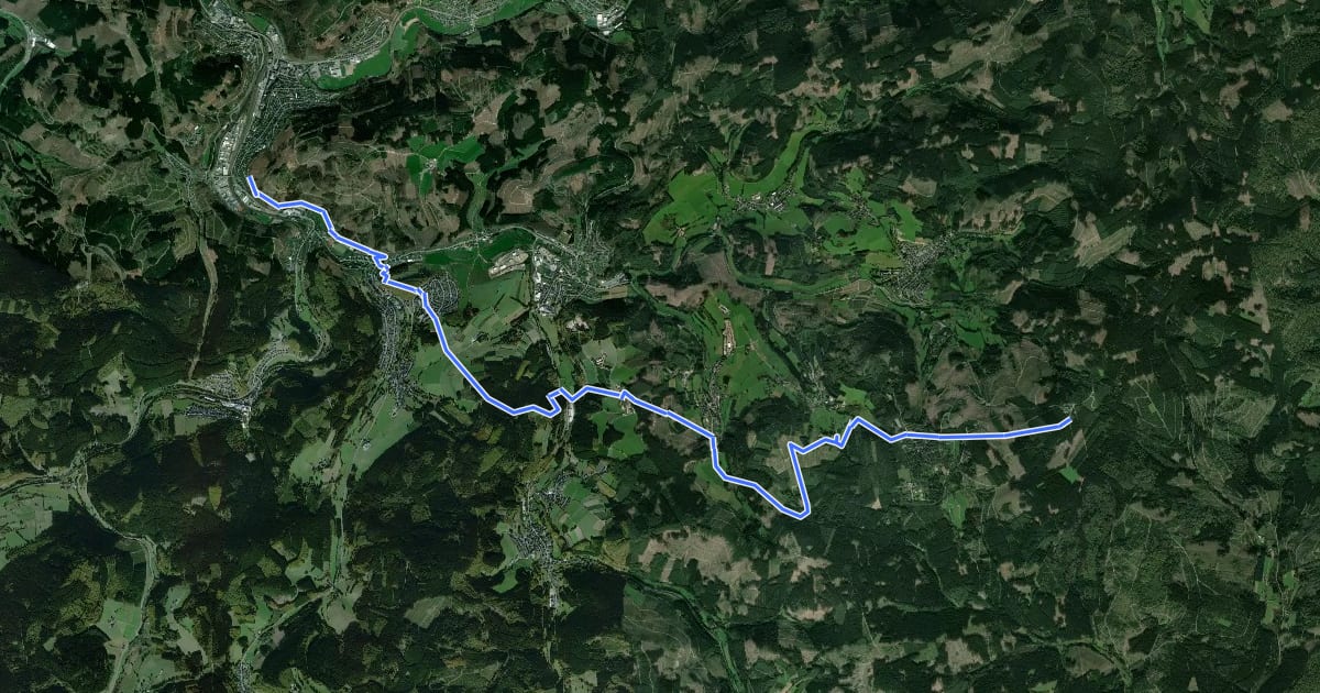 Маршрут Raute Altenhundem - Rhein-Weser-Turm на спутниковом снимке