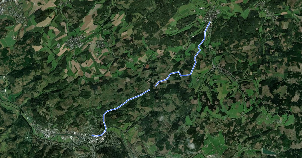 Маршрут Raute Plettenberg - Allendorf на спутниковом снимке