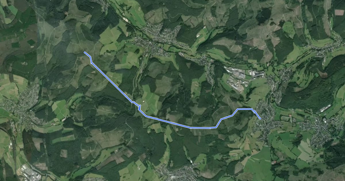Маршрут Raute4 Siegen-Irmgarteichen на спутниковом снимке